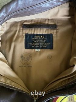 Reproduction WWII US Army Air Forces Type A-2 Brown Leather Bomber Jacket