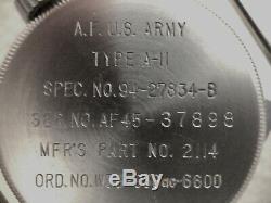 Restored World War II Era Elgin Type A-11 US Army Air Forces Watch 539 16 Jewels
