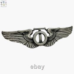 Scarce Wwii Army Air Corps Technical Observer Wings Badge 3-1/8 Size Sterling