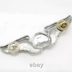 Silver Brooch Army Air Force U. S. WWII Pilot Wings Sterling