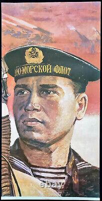 Soviet Armed Forces Soldiers Navy Air Forces Russian Military Poster Triptych