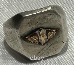 Sterling Silver Gold Filled US Army Air Force Corps AAF Prop Wings Ring WWII
