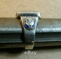 Sterling WW2 Army Air Force USA Ring, Size 11