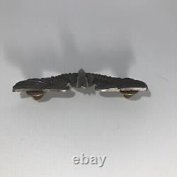 Sterling WWII US Military Bombardier Badge Pin Army Air Force Pilot Wings-US273