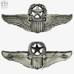 Sterling Wwii Army Air Corps Command Pilot Wings Badge 3-1/16 26 G. Silver #217