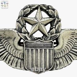 Sterling Wwii Army Air Corps Command Pilot Wings Badge 3-1/16 26 G. Silver #217