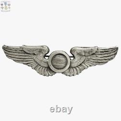 Sterling Wwii Army Air Corps Observer Wings Badge 3-1/8 Size Meyer N. Y. #428