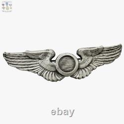 Sterling Wwii Army Air Corps Observer Wings Badge 3-1/8 Size Meyer N. Y. #428