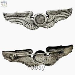 Sterling Wwii Army Air Corps Observer Wings Badge 3-1/8 Size Meyer N. Y. #428