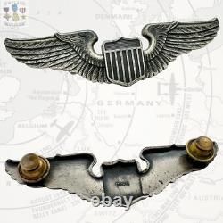 Sterling Wwii Army Air Corps Pilot Wings 3-1/8 Size Fine Feather Detail #330