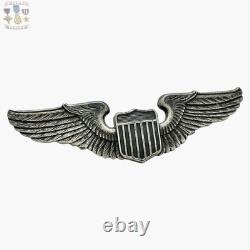 Sterling Wwii Army Air Corps Pilot Wings 3-1/8 Size Fine Feather Detail #330