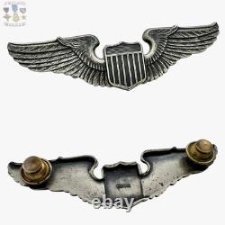 Sterling Wwii Army Air Corps Pilot Wings 3-1/8 Size Fine Feather Detail #330