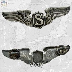 Sterling Wwii Army Air Corps Service Pilot Wings Usaaf 3 Size Ww2 #367