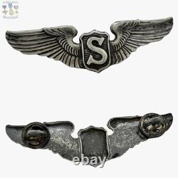 Sterling Wwii Army Air Corps Service Pilot Wings Usaaf 3 Size Ww2 #367