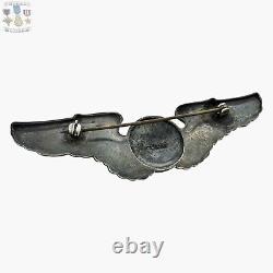 Sterling Wwii U. S. Army Air Corps Observer Wings Badge 3-1/8 Size 18g. Ww2 #138