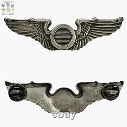 Sterling Wwii U. S. Army Air Corps Observer Wings Badge 3-1/8 Size Ww2 #131
