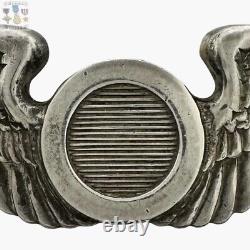 Sterling Wwii U. S. Army Air Corps Observer Wings Badge 3-1/8 Size Ww2 #131