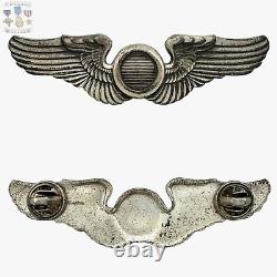Sterling Wwii U. S. Army Air Corps Observer Wings Badge 3-1/8 Size Ww2 #141