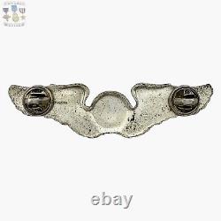 Sterling Wwii U. S. Army Air Corps Observer Wings Badge 3-1/8 Size Ww2 #141