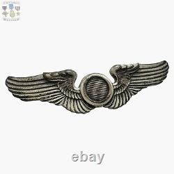 Sterling Wwii U. S. Army Air Corps Observer Wings Badge 3-1/8 Size Ww2 #141