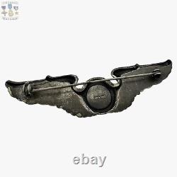 Sterling Wwii U. S. Army Air Corps Observer Wings Badge 3-3/16 Size Ww2 #238