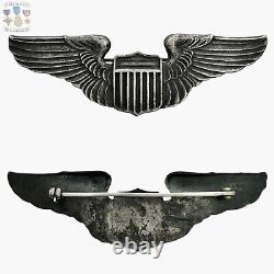 Sterling Wwii U. S. Army Air Corps Pilot Wings Badge 3 Size Bell Pattern #91