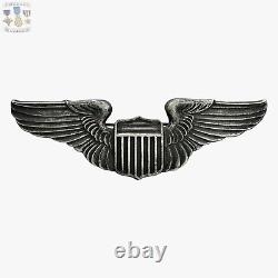 Sterling Wwii U. S. Army Air Corps Pilot Wings Badge 3 Size Bell Pattern #91