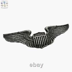 Sterling Wwii U. S. Army Air Corps Pilot Wings Badge 3 Size Bell Pattern #91