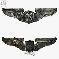 Sterling Wwii Us Army Air Forces Service Pilot Wings Robbins 2-15/16 Size #96
