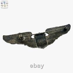 Sterling Wwii Us Army Air Forces Service Pilot Wings Robbins 2-15/16 Size #96