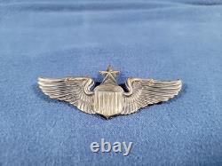 USAAF Army Air Force Senior Pilot Wings Badge Josten Sterling Silver Full Size