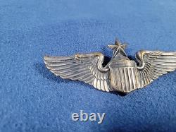 USAAF Army Air Force Senior Pilot Wings Badge Josten Sterling Silver Full Size