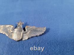 USAAF Army Air Force Senior Pilot Wings Badge Josten Sterling Silver Full Size