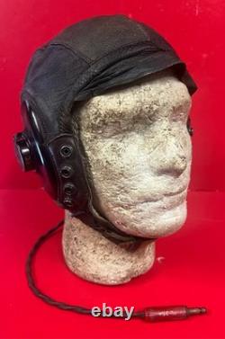 USAAF TYPE A-11 HELMET WithEARPHONE RECEIVERS- LARGE