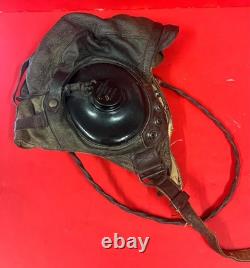 USAAF TYPE A-11 HELMET WithEARPHONE RECEIVERS- LARGE