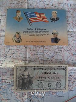 USMC USMC WW II Marines Army Navy Air Force Original cloth Map World War Two
