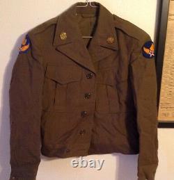 US 6th Army Air Force M1943 Ike Jacket Tunic WWII With Patches Pins AAF AAC 34 R