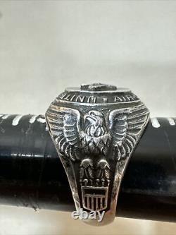 US ARMY AIR CORPS Ring WWII Marked Sterling S Wood