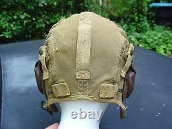 US ARMY AIR Corps WWII A-9 Flight helmet used Air Time