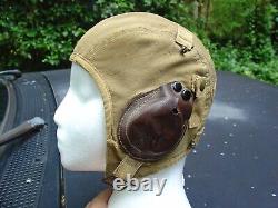 US ARMY AIR Corps WWII A-9 Flight helmet used Air Time