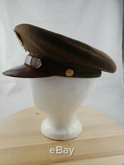 US Army AAF WWII WW2 OFFICERS FUR FELT CAP Vtg Hat RARE Ided 14TH AIR FORCE