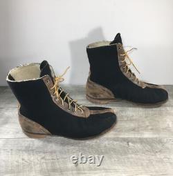US Army Air Corps World War II Black Wool Felt Arctic Boots Size 10 WWII WW2
