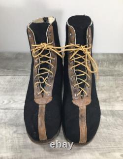 US Army Air Corps World War II Black Wool Felt Arctic Boots Size 10 WWII WW2