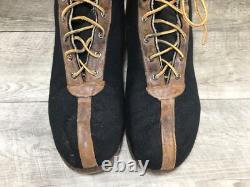 US Army Air Corps World War II Black Wool Felt Arctic Boots Size 10 WWII WW2