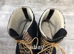 US Army Air Corps World War II Black Wool Felt Arctic Boots Size 10 WWII WW2