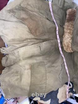 US Army Air Force Corp 1940s Vintage Type-B11 Flight Jacket Parka Sz38 WWII