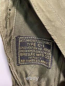 US Army Air Forces WWII WW2 Type C-1 Sustenance Vest Breslee Theater Worn Patina