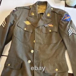 US Army Air Forces WW II Sergeant Uniform Jacket Original Patches Insignia Rank