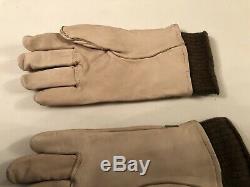 US Army Airforces Air Force Antique WW2 Leather Gloves Size Medium White