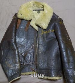 US Navy army Air Force B-3 Flight Jacket Size 42R TALON militay WW2 A-2 G-3 RARE